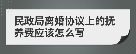 民政局离婚协议上的抚养费应该怎么写