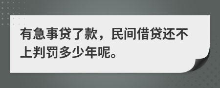 有急事贷了款，民间借贷还不上判罚多少年呢。