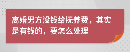 离婚男方没钱给抚养费，其实是有钱的，要怎么处理