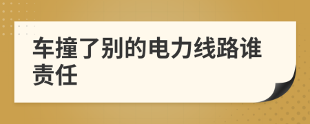车撞了别的电力线路谁责任