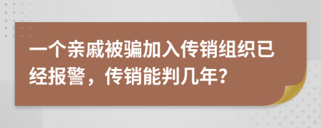 一个亲戚被骗加入传销组织已经报警，传销能判几年？