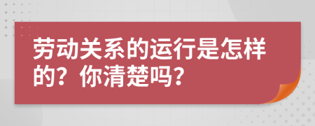 劳动关系的运行是怎样的？你清楚吗？