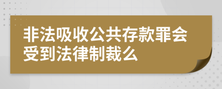 非法吸收公共存款罪会受到法律制裁么