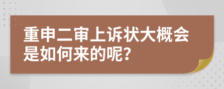 重申二审上诉状大概会是如何来的呢？