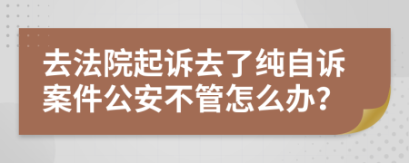 去法院起诉去了纯自诉案件公安不管怎么办？