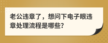 老公违章了，想问下电子眼违章处理流程是哪些？