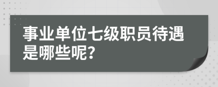 事业单位七级职员待遇是哪些呢？