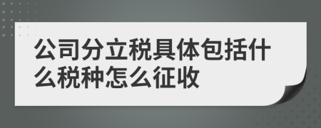 公司分立税具体包括什么税种怎么征收