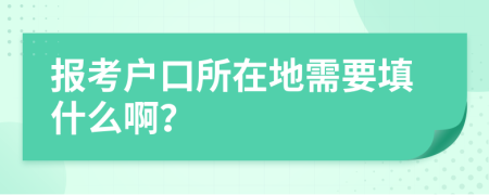 报考户口所在地需要填什么啊？