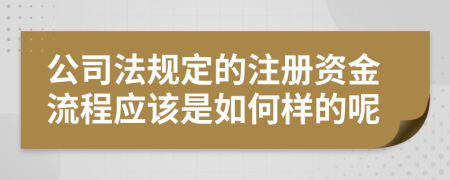 公司法规定的注册资金流程应该是如何样的呢