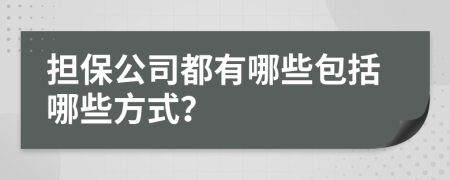 担保公司都有哪些包括哪些方式？