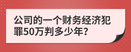 公司的一个财务经济犯罪50万判多少年？