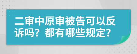 二审中原审被告可以反诉吗？都有哪些规定？