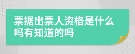 票据出票人资格是什么吗有知道的吗