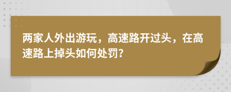 两家人外出游玩，高速路开过头，在高速路上掉头如何处罚？