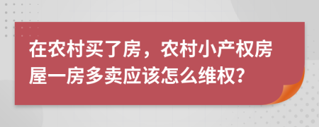 在农村买了房，农村小产权房屋一房多卖应该怎么维权？