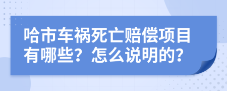 哈市车祸死亡赔偿项目有哪些？怎么说明的？