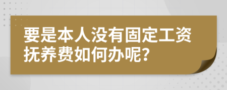 要是本人没有固定工资抚养费如何办呢？