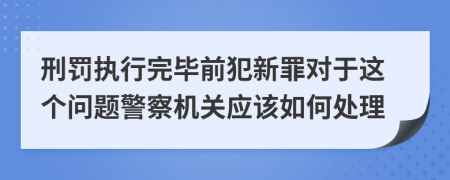 刑罚执行完毕前犯新罪对于这个问题警察机关应该如何处理