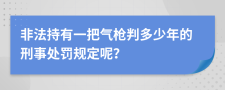 非法持有一把气枪判多少年的刑事处罚规定呢？