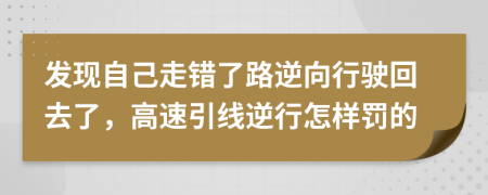 发现自己走错了路逆向行驶回去了，高速引线逆行怎样罚的