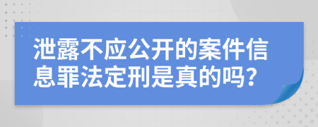 泄露不应公开的案件信息罪法定刑是真的吗？