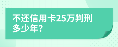 不还信用卡25万判刑多少年？