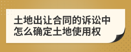 土地出让合同的诉讼中怎么确定土地使用权