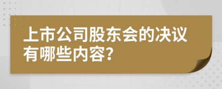 上市公司股东会的决议有哪些内容？