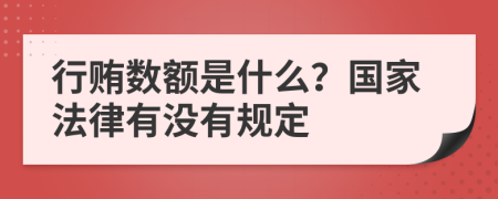 行贿数额是什么？国家法律有没有规定