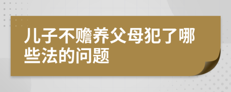 儿子不赡养父母犯了哪些法的问题