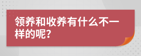 领养和收养有什么不一样的呢？