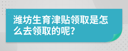 潍坊生育津贴领取是怎么去领取的呢？