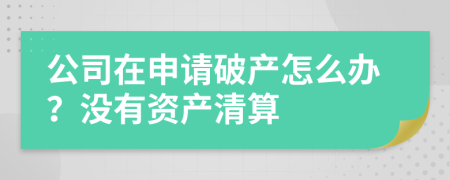 公司在申请破产怎么办？没有资产清算