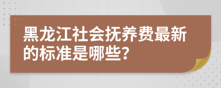 黑龙江社会抚养费最新的标准是哪些？