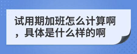 试用期加班怎么计算啊，具体是什么样的啊