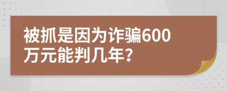 被抓是因为诈骗600万元能判几年？