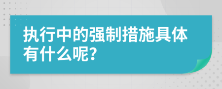 执行中的强制措施具体有什么呢？