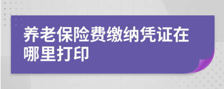 养老保险费缴纳凭证在哪里打印