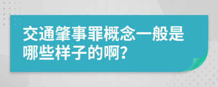 交通肇事罪概念一般是哪些样子的啊？