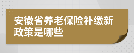 安徽省养老保险补缴新政策是哪些