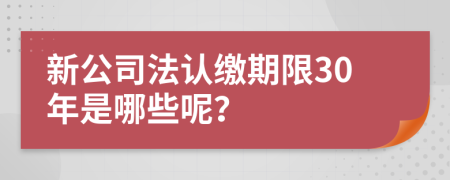 新公司法认缴期限30年是哪些呢？