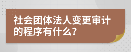 社会团体法人变更审计的程序有什么？