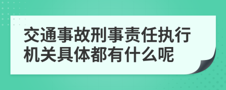 交通事故刑事责任执行机关具体都有什么呢