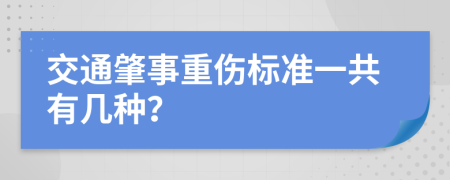 交通肇事重伤标准一共有几种？