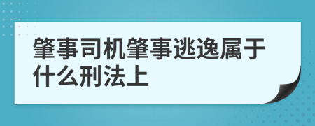 肇事司机肇事逃逸属于什么刑法上