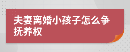 夫妻离婚小孩子怎么争抚养权