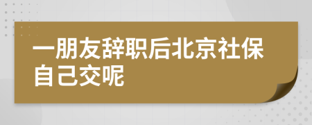 一朋友辞职后北京社保自己交呢