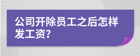 公司开除员工之后怎样发工资？
