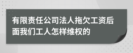 有限责任公司法人拖欠工资后面我们工人怎样维权的